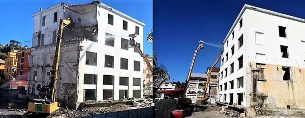 Varazze giù la palazzina ex Baglietto, spazio alla caserma Vigili del Fuoco