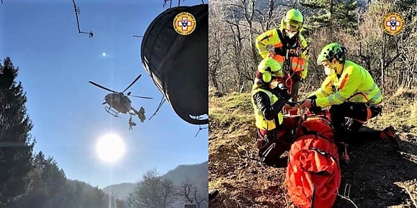 Cade dalla moto nei boschi di Mallare, portato col Grifo al Santa Corona