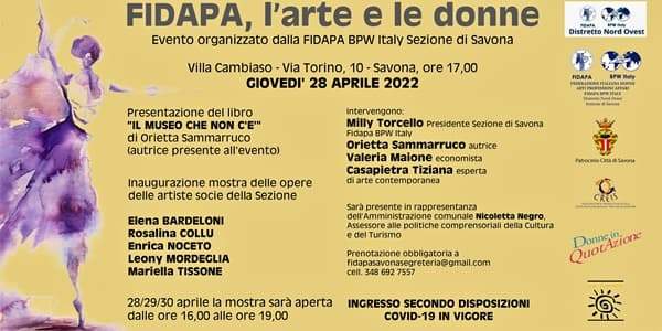 Fidapa Savona grande evento a Villa Cambiaso con l’arte e le donne