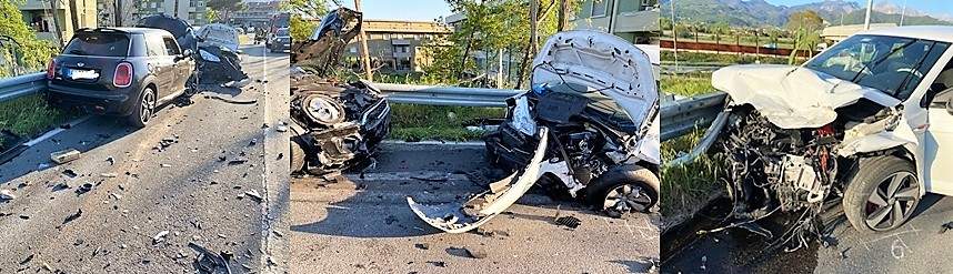 Gara in auto tra ventenni con scontro frontale a Luni (La Spezia)