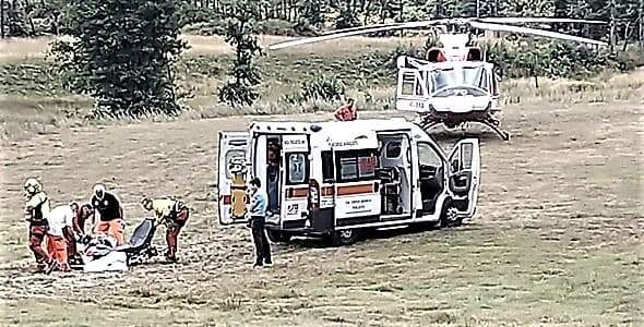 Elisoccorso Drago a Urbe per 84enne trasferito al San Martino