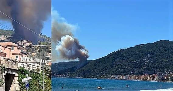 Incendio tra Laigueglia e Alassio, intervento dei Vigili del fuoco anche da Sassello