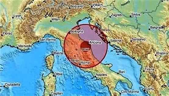 Terremoto al largo delle Marche, scossa di 5.7