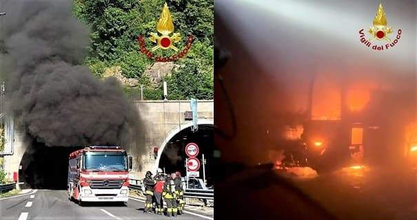 Condizioni salute feriti nell’incendio del pullman sulla A12