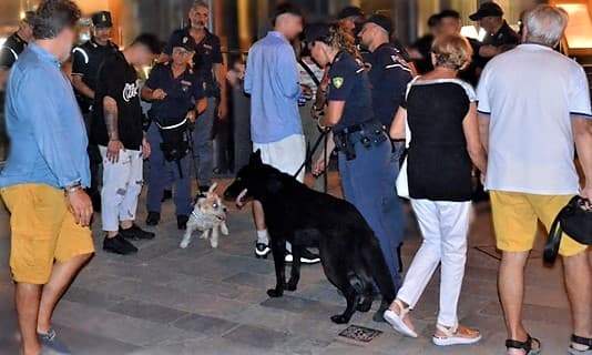 Unità cinofile nei controlli della Polizia nel Ponente savonese