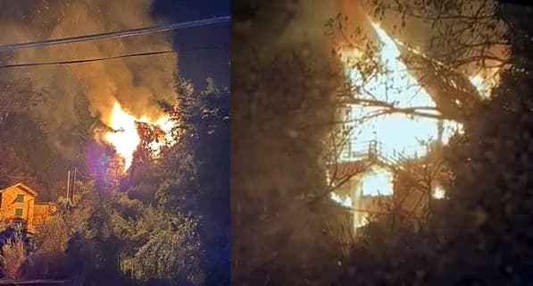 Abitazione di Stella distrutta da un incendio in località Rio Basco