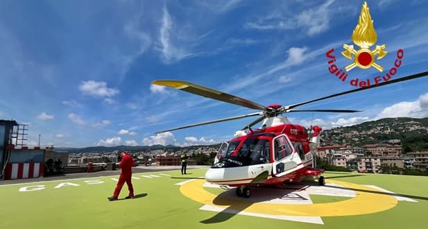 Caduta in gara di mountain bike, minore al Gaslini con elisoccorso Drago