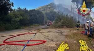 Incendio sul Monte Moro a Genova 8