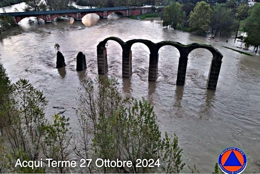 Alessandria maltempo: Bormida in piena ad Acqui Terme