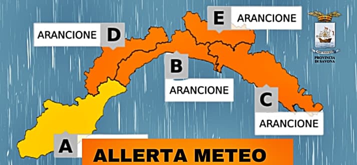 Entroterra Valli Bormida, Erro e Orba allerta arancione da mezzanotte alle 15 di domani