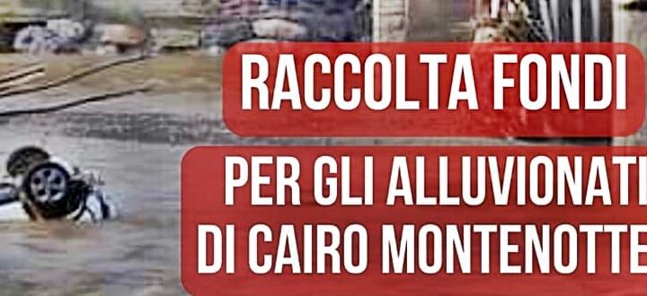 Aiuto per Cairo Montenotte, raccolta fondi per aiutare i cittadini colpiti dall’alluvione