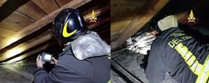 Genova Sant Olcese incendio tetto 1