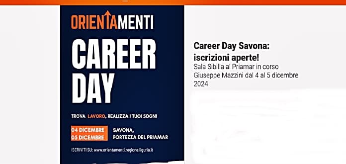 Savona 4 e 5 dicembre torna Career Day Orientamenti dove i giovani incontrano le aziende