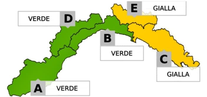 Allerta gialla idrologica sui bacini medi del levante zone C – E