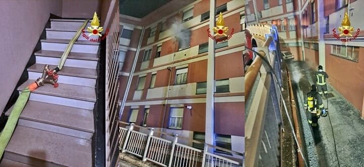 Incendio a Prà in via Stassano a Genova, 3 persone al pronto soccorso – VIDEO