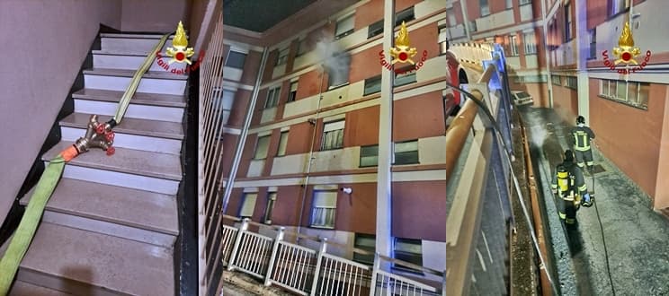 Incendio a Prà in via Stassano a Genova, 3 persone al pronto soccorso – VIDEO