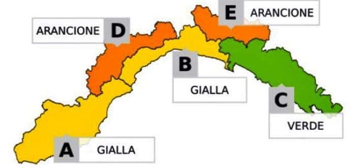 Entroterra, allerta arancione per neve sabato 8 febbraio dalle 8 alle 15